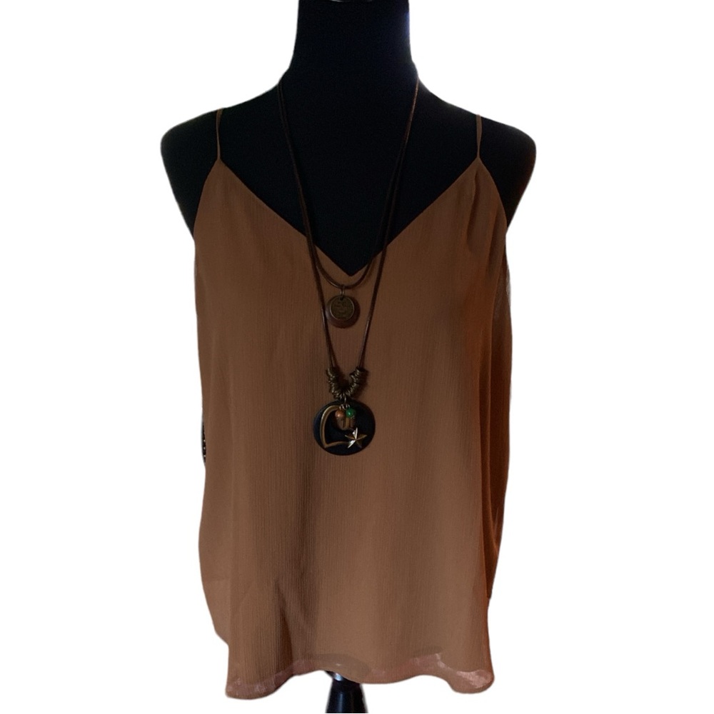 Calvin Klein woman’s brown petite Xl camisole, new with tags, polyester/spandex